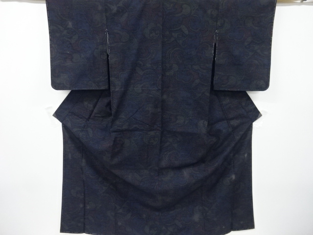 JAPANESE KIMONO / ANTIQUE KIMONO / SILK / TSUMUGI / WOVEN WAVE